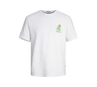 JACK & JONES Men's Joraruba Chest Emb Tee SS Crew Neck T-Shirt, Bright White, L