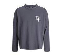 JACK & JONES Jorbedford Structure Tee LS Cn, Asphalt, M