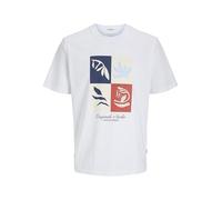 JACK & JONES Jorcanggu Front Branding Tee Ss Cn, Bright White, S