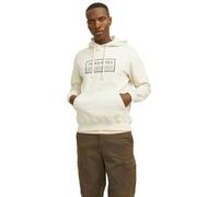 JACK & JONES Men's Jorfrederiksberg Box Sweat Hood Sn Sweatshirt, Antique White, S