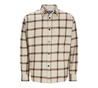 JACK & JONES Men's Jorfrederiksberg Flannel Shirt LS Sn Casual, Oatmeal, XL