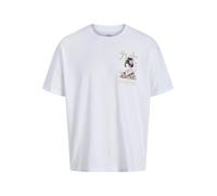JACK & JONES Jorfuji Tee SS Crew Neck Tg, Bright White, M