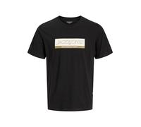 JACK & JONES Jorinwood Block Branding Tee Ss Cn, Black, S