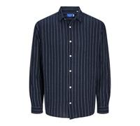 JACK & JONES Men's Jorjoshua Loose Weave Shirt Ls Casual, Sky Captain/Stripes: Stripes, M