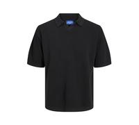 Jack & Jones Linen Knit Short Sleeve Polo Black S Men