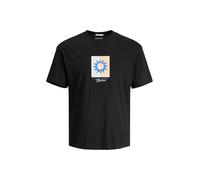 JACK & JONES Men's Jormarbella Branding Tee SS Crew Neck T-Shirt, Black, S