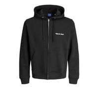JACK & JONES JORNORREBRO EMB Men's Hoodie with Zip Hood - Relaxed Fit, black, M