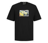 JACK & JONES Men's Jornoto Art Tee SS Crew Neck T-Shirt, Black, XS
