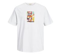 JACK & JONES Men's Jornoto Art Tee SS Crew Neck T-Shirt, Bright White, XS