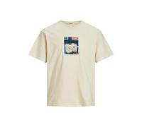 JACK & JONES Men's Jornoto Art Tee SS Crew Neck T-Shirt, Buttercream, S