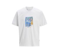 JACK & JONES Jorparos Graphic Front Tee SS Crew, Bright White, S