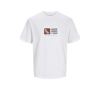 JACK & JONES Men's Jorportland Box Tee SS Crew Neck T-Shirt, Bright White, S