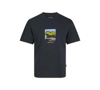 JACK & JONES Men's Jorportland Lino Front Tee SS Crew Neck T-Shirt, Forest River, L