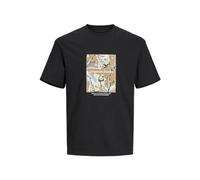 JACK & JONES Men's Jorsequoia Back Tee Ss Crew Neck T-Shirt, Black, M