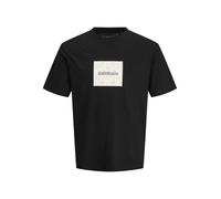 JACK & JONES Jorsplit AOP Branding Tee SS Crew Neck, Black, L