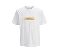 JACK & JONES Jorsplit AOP Branding Tee SS Crew Neck, Bright White, M