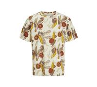 JACK & JONES Men's Jorvarenna AOP Tee SS Crew Neck, Antique White, XS