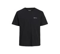 JACK & JONES Men's Jorvarenna Painted Back Tee Ss Crew Neck, Black, S