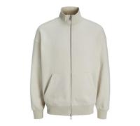 JACK & JONES Men's Jorvolume Sweat Zip High Neck Blk Sweatshirt, Moonbeam, S