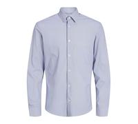 JACK & JONES Jprblaactive Stretch Shirt L/S Sn, Dark Navy/Stripes: Slim fit, M