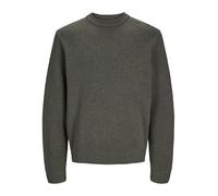 JACK & JONES Men's Jprblamilano Stitch Knit Crew Neck Jumper, Peat/Detail: Melange, S
