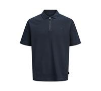 JACK & JONES Jprblawalker SS Zip Polo Shirt, Black (Black Iris), M