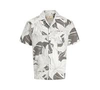 JACK & JONES Jprblubahamas Print Resort S/S Shirt, Steeple Gray, XL