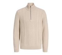 JACK & JONES Jprblusean Knit Cable Half Zip Sn, Silver Lining, XXL