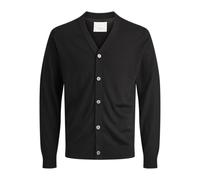 JACK & JONES Men's Jprccmerino Knit V-Neck Cardigan, Black, M