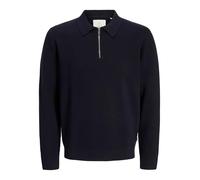 JACK & JONES Jprccmilano Stitch Knit Zip Polo Sn, Night Sky, S