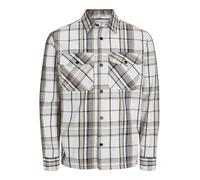 JACK & JONES Jprccroy Spring Check Overshirt L/S SN, Falcon/Checks: Comfort fit, S