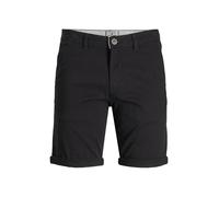 JACK & JONES Mens Classic Chino Shorts, Smart Casual Cotton Shorts for Men, Comfortable Regular Fit with Zip Fly Shorts, Plus Size Waist, Black Colour, UK Size - W42