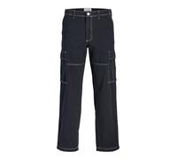 JACK & JONES Men's Jpstkarl Contrast Stitch Cargo, Black, 32 W/32 L