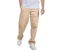 JACK & JONES JPSTKarl Thor Cargo Trousers Men's Stretch Loose Fit Cargo Trousers Black Beige Green 30 31 32 33 34 36 38, Dune (12280782), 31 W/34 L