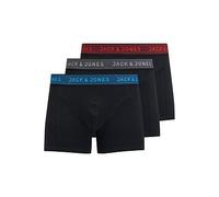 Jack & Jones Junior Boys 3 Pack Waistband Trunks, Asphalt Hawaian Ocean, Size Age: 8 Years Asphalt Hawaian Ocean