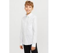 Jack & Jones Junior Boys Axel Stretch Long Sleeve Shirt - White, White, Size 14 Years White