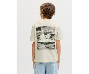 Jack & Jones Junior Boys Breeze Back Print Short Sleeve T-shirt, Sweet Corn, Size 12 Years Weet Corn