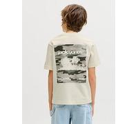 Jack & Jones Junior Boys Breeze Back Print Short Sleeve T-shirt, Sweet Corn, Size 16 Years Weet Corn