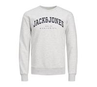 JACK&JONES JUNIOR Boy's JJECALEB Varsity Sweat Crew Neck SN JNR Sweatshirt, White Melange/Fit:Loose, 152
