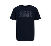 JACK&JONES JUNIOR Boy's JJECORP Logo TEE SS O-Neck SN JNR T-Shirt, Navy Blazer/Print:JR/Large Print W.Navy Blazer,