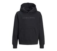 Jack & Jones Junior Boys' JJESTAR JJ Sweat Hood NOOS JNR Hoodie, Black/Fit: Loose, 152, Black/fit: loose, 12 Years