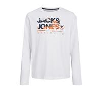 JACK&JONES JUNIOR Boy's JJLUKE TEE LS Crew Neck MNI Long Sleeve Top, White/Print:Big, 98