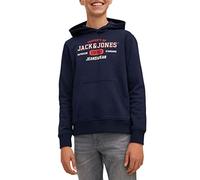 JACK&JONES JUNIOR Boy's JJSTAMP SWEAT HOOD JNR Sweatshirt, Navy Blazer, 140