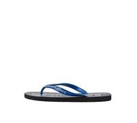 Jack & Jones Junior Boys Nautical Palm Logo Flip Flops - Anthracite, Dark Grey, Size 34-35 Dark Grey