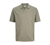 Jack & Jones Junior Boys Short Sleeve Kane Split Neck Polo, Khaki, Size 12 Years Khaki