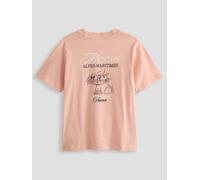 Jack & Jones Junior Boys Sketch Back Print Short Sleeve T-shirt, Peach Melba, Size 12 Years Peach Melba