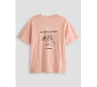 Jack & Jones Junior Boys Sketch Back Print Short Sleeve T-shirt, Peach Melba, Size 16 Years Peach Melba