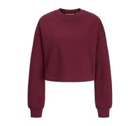 JACK & JONES Jxally Cropped RLX LS Crew SWT, Cabernet, XL