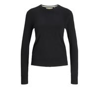 JJXX Women's Jxcara Comfy Crew Neck Knit Longsleeve T-Shirt, Black/Detail:/Fog, S