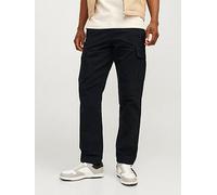 Jack & Jones Kane Barkley Relaxed Fit Cargo Trousers, Black, Size 34, Inside Leg Regular, Men Black